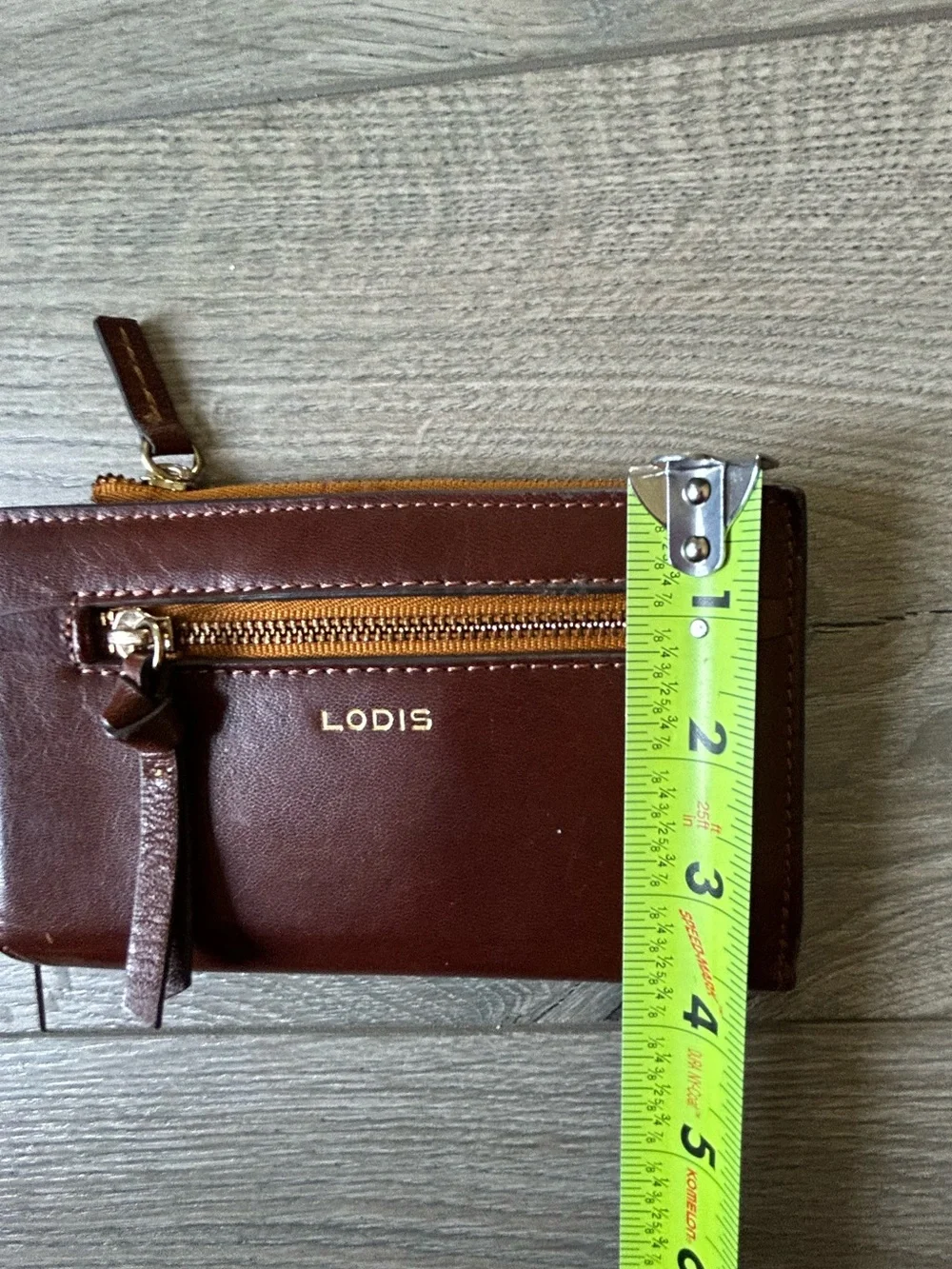 LODIS Ellie Brown Leather Bi- fold Wallet